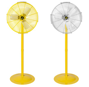 Jan Fan Pedestal Fan in Silver and Safety Yellow
