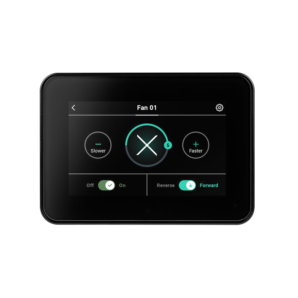 Front View of the 500 Series HVLS Fan Controller and its interface
