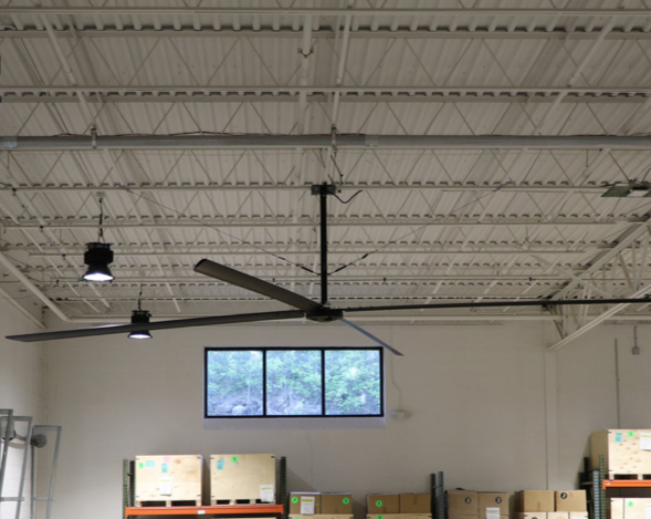 Large industrial ceiling fan